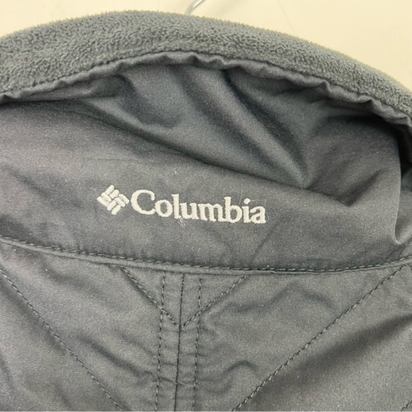 Columbia Mix Quilted Fleece Vest Black Collared Full Zip womens size small - Picture 5 of 11